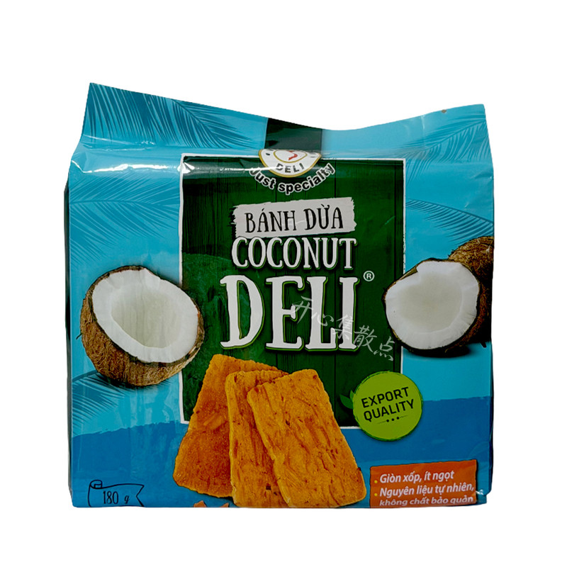 越南DELI椰子味椰子烤饼即食酥饼薄脆饼干网红椰子酥休闲零食180g