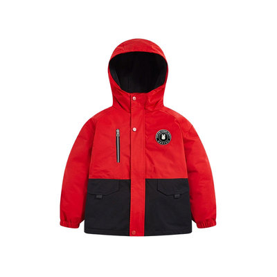 巴布豆儿童羽绒服男童羽绒防风衣秋冬拼接女宝宝可脱卸三合一外套