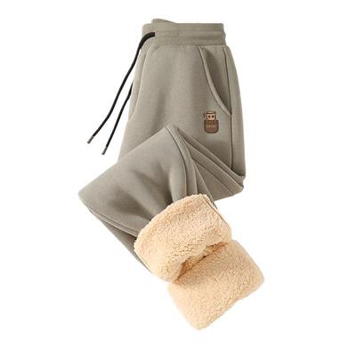 真维斯羊羔绒运动加绒加厚裤子男