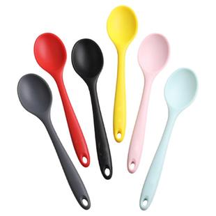 喜之助食品级硅胶汤勺耐高温不变形辅食调羹小号长柄儿童汤匙小勺