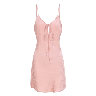 今夕何夕性感睡衣女2025新款秋季纯欲国风提花吊带睡裙家居服套装