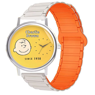 适用麦和史努比手表盲盒手表表带儿童学生男女孩硅胶磁吸时尚腕带