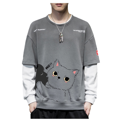 新潮质优男装假两件卫衣