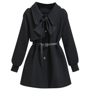 小香风中长款毛呢子外套女夹棉加厚2025初冬装新款高级感收腰大衣