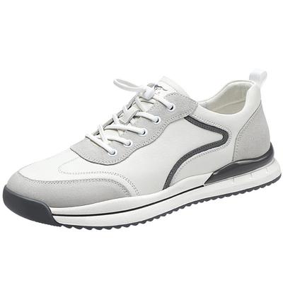 休闲鞋男秋季真皮防滑耐磨小白鞋