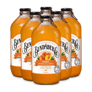 Bundaberg宾得宝澳洲进口蜜桃味网红气泡水375ml*6果汁汽水饮料