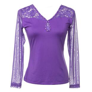 朵俏拉丁舞上衣女成人新款长袖春夏练功服广场舞服装高级跳舞衣服