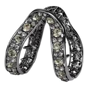 v型抓夹网红爆款高级感水钻半扎发夹女后脑勺头饰马尾丸子头抓夹