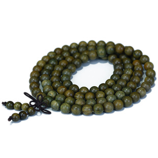 绿檀佛珠手链108颗念珠檀香木手串木质文玩手持情侣简约时尚饰品