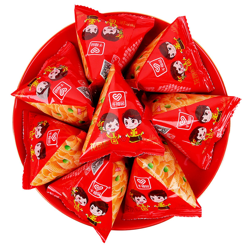 千禧园龙凤配尖角脆喜糖散装500g休闲小零食结婚回礼糖果独立包装