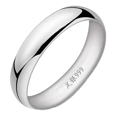 免费刻字999纯银戒指男女情侣
