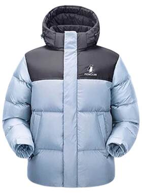 企鹅男装热能羽绒服男春季2026新款加厚保暖抗寒羽绒袄连帽外套女