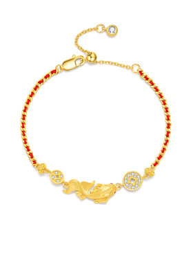 MITHAOL锦鲤铜钱手链轻奢小众精致高级感本命年红绳女款2025新款