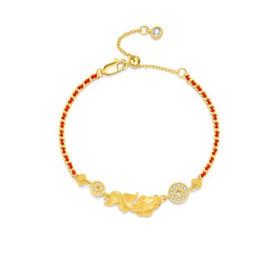 MITHAOL锦鲤铜钱手链轻奢小众精致高级感本命年红绳女款2025新款