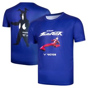 VICTOR/威克多胜利儿童羽毛球服奥特曼联名T-501JRUTM透气短袖T恤