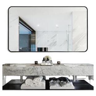 浴室玻璃镜片贴墙自粘卫生间厕所梳妆台化妆壁挂免打孔挂墙式镜子