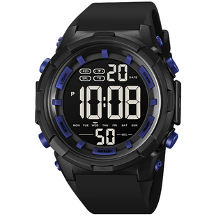 时刻美新款大表盘中学生户外训练多功能防水运动电子表夜光表男表