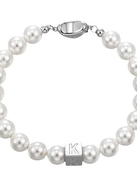 KREAM 灰白贝珠手链男女同款 OT扣 元宝扣