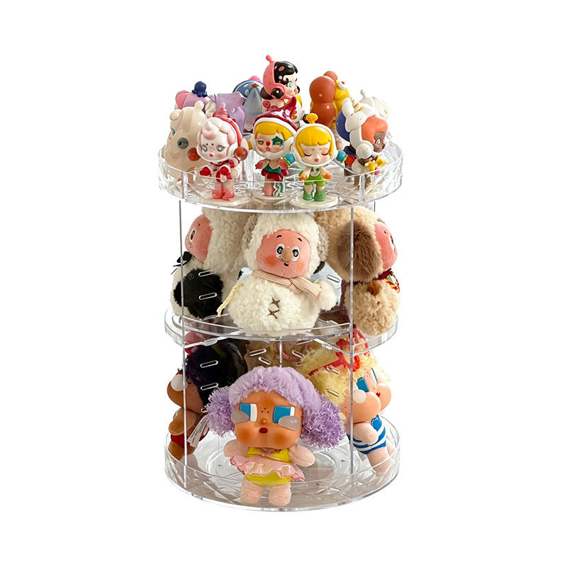 桌面可旋转多层分格盲盒展示盒