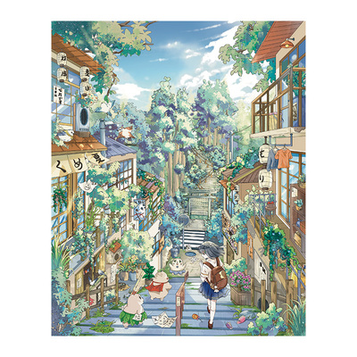 夏日之森造景贴纸3D立体微缩场景