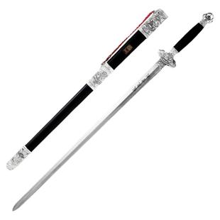 正品龙泉宝剑花纹钢青莲剑古银款宋剑刀具防身冷兵器刀剑未开刃