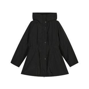 LESS冬白鸭绒外套女纯色休闲宽松连帽抽绳羽绒服中长款2NAC12610