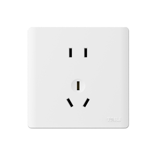 开关插座面板一开五孔三孔单双控家用86型暗装16A空调插座USB白色