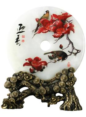 玉石平安扣玄关办公室摆件定制