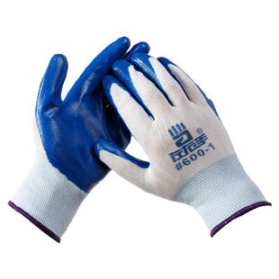 12双包邮正品左右手600-1尼龙半浸丁晴手套 耐磨防滑劳保专用手套