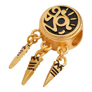 古法沙金捕梦网三尾羽吊坠吊饰小滴溜diy配件配饰藏式风格编手绳