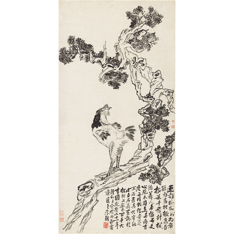 高清复制扬州八怪李鳝百事大吉图