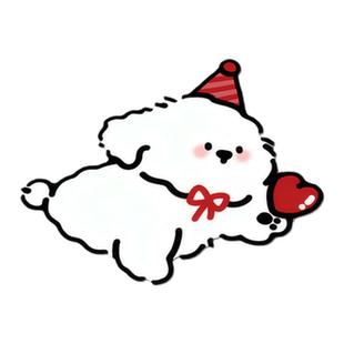 治愈系线条小狗举爱心自粘防滑贴纸入户门玄关地面瓷砖遮丑装饰贴