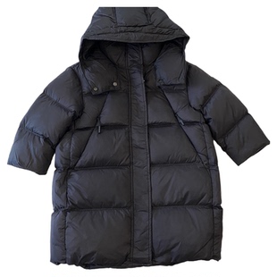 【中童110-160码】男童中长款羽绒服冬季女宝连帽保暖白鸭绒外套