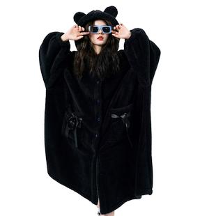 Bananagirl珊瑚绒睡衣女士冬季加绒加厚卡通保暖宽松家居服睡衣女