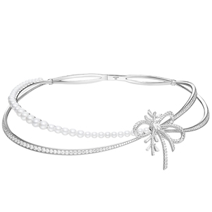 HEFANG何方珠宝丝带初雪项圈轻奢优雅高级饰品设计双层项链锁骨链