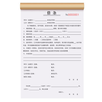 【律师新版】借条二联复写清晰
