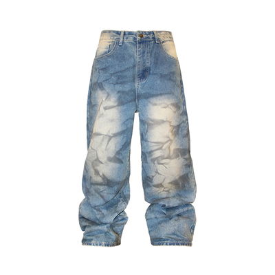 4AM水洗做旧抹脏牛仔裤