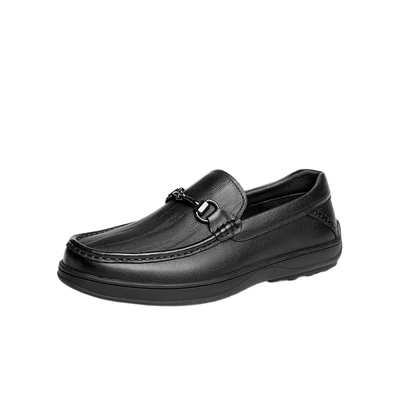 森达男一脚蹬豆豆鞋舒适休闲皮鞋