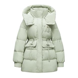 【鸭鸭甄选】鸭鸭羽绒服女士2024冬季新品中长款连帽时尚休闲鸭绒