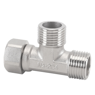 304不锈钢4/6分内外丝活接三通燃气管热水器弯头水管接头配件加厚