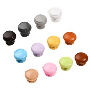 实木单孔小拉手抽屉衣柜儿童房柜门橱柜实木把手原木糖果色门把手