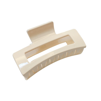 chic复古法式米白色烤漆鲨鱼发卡