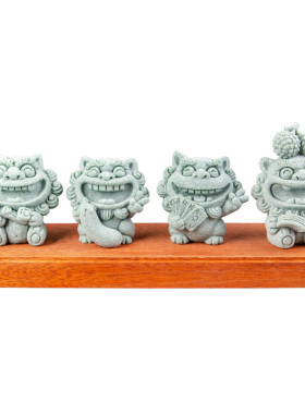 逗兽记青砂石摆件国潮桌面茶宠