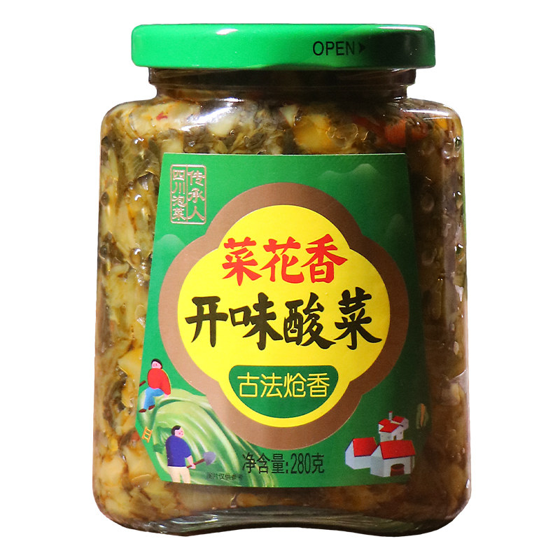 菜花香开味酸菜280g瓶装四川泡酸菜开胃菜拌饭拌面即食下饭菜咸菜