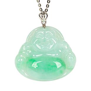 五花八门天然翡翠玉佛公糯冰种阳绿吊坠女佛玉石弥勒项链玉器礼盒