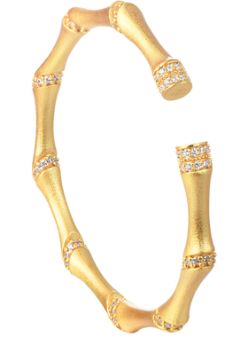 999竹节手镯开口可调节纯银手镯