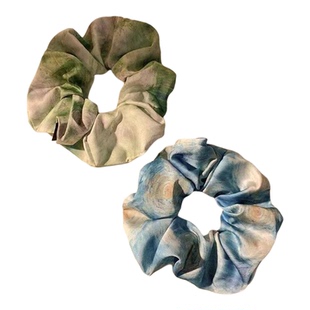 扎染国风梵高水墨油画大肠发圈扎头发发圈优雅大肠圈发绳发头饰女