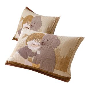 纱布枕巾纯棉一对装家用成人全棉吸汗枕头垫巾男加大情侣整头盖巾