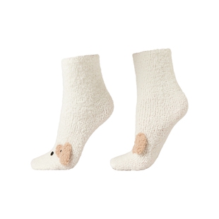 CALZEDONIA卡泽意袜秋冬女士时尚可爱卡通保暖毛绒居家短袜DC0610