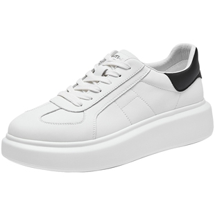 热风男鞋2026年春新款男士板鞋运动小白鞋厚底休闲鞋子H14M26117